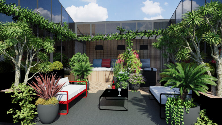 Plan patio paysager - Boulogne Billancourt