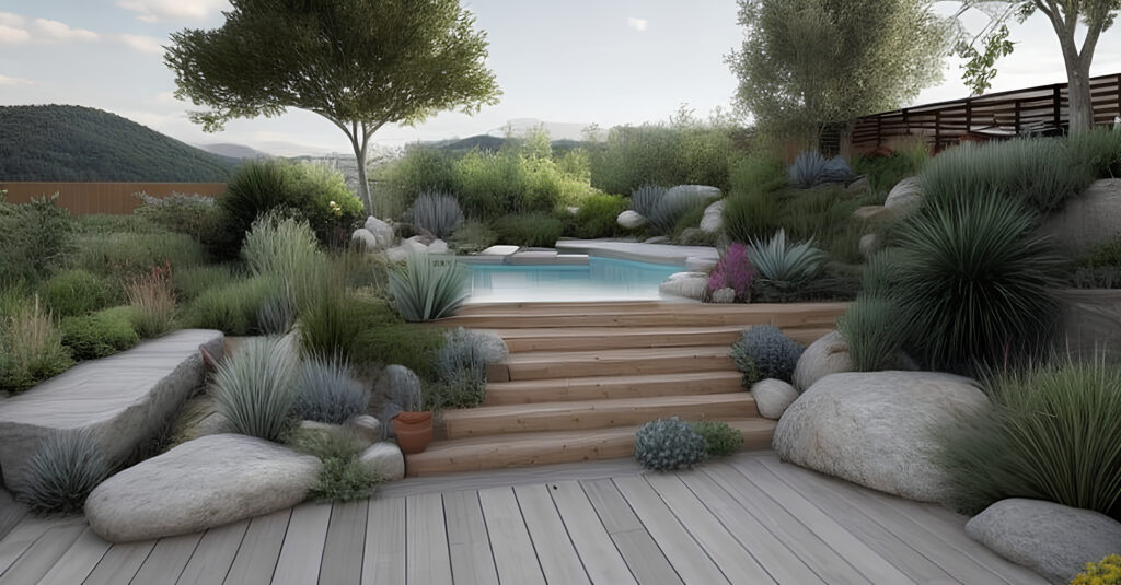 Plan jardin avec rendu en 3D