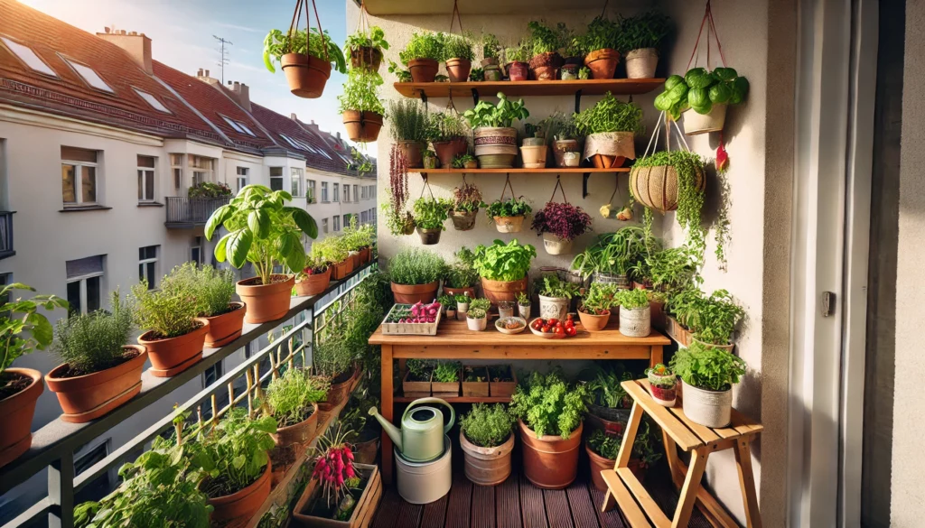 Aménager un potager en permaculture sur son balcon. Plan d'aménagement balcon.