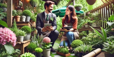 Une consultation dans un jardin verdoyant