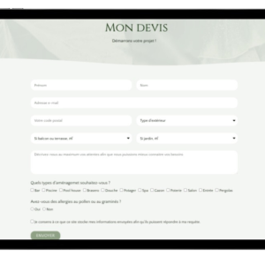 Devis en ligne - Mon plan de jardin